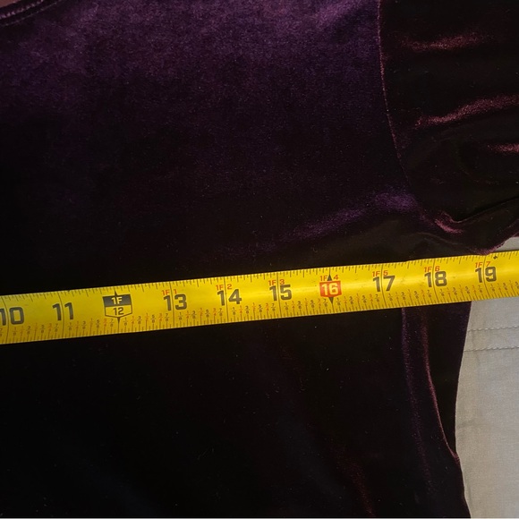 Elegant Velvet Short Sleeve Deep Purple M Vampire Dark Academia Witchy Goth - Picture 5 of 6